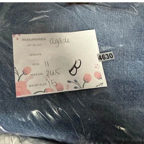 AGOLDE feel good blue buttonfly woman distress high rise straight ankle jean 28 - Picture 12 of 12